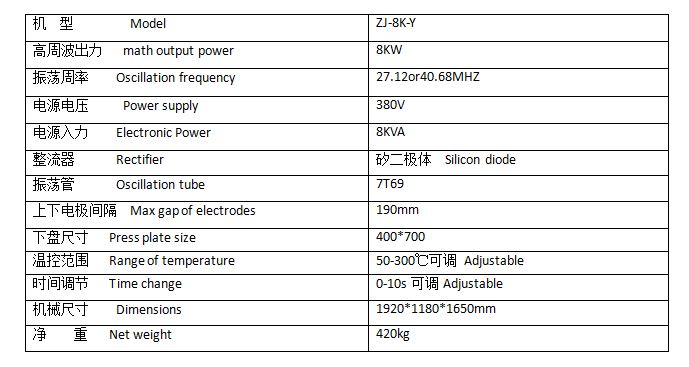 油壓式高周波機